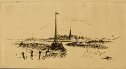 Abe Kuipers<br />Boot en dorp aan de vaart